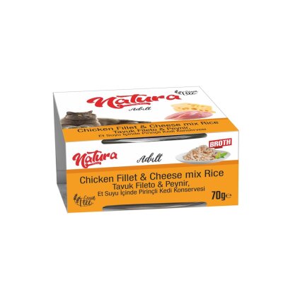 Natura Tavuk Fileto ve Peynirli Kedi Konservesi 70 gr