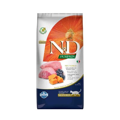 N&D Tahılsız Kuzu Etli Balkabaklı Kısırlaştırılmış Kedi Maması 5 kg