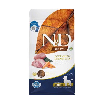 N&D Brown Kuzu Etli Spirulinalı Küçük Irk Köpek Maması 2 kg