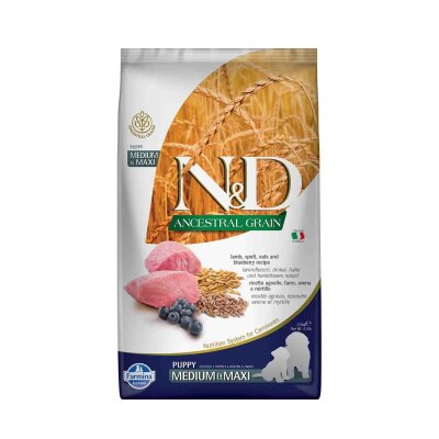 N&D Kuzulu Yaban Mersinli Orta Irk Yavru Köpek Maması 2,5 kg