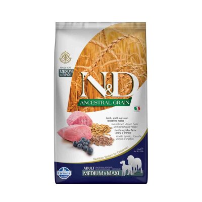 N&D Kuzulu Yaban Mersinli Orta-Büyük Irk Köpek Maması 2,5 kg