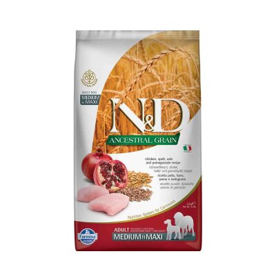 N&D Düşük Tahıllı Tavuklu Narlı Orta ve Büyük Irk Köpek Maması 2,5 kg