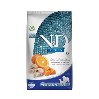 N&D Ocean Tahılsız Morina Balıklı Büyük Irk Köpek Maması 2,5 kg