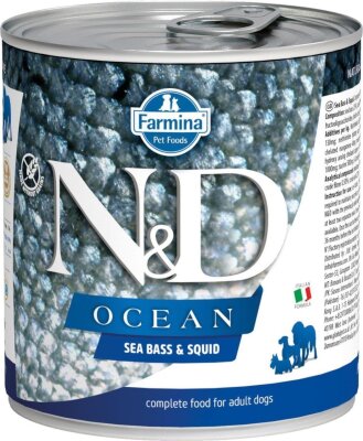 N&D Ocean Levrek Mürekkep Balıklı Yetişkin Köpek Konservesi (285 gr)