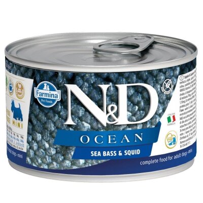 N&D Ocean Levrek Mürekkep Balıklı Küçük Irk Köpek Konservesi (140 gr)