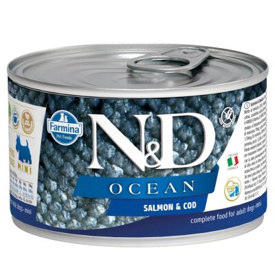 N&D Ocean Somonlu Morina Balıklı Küçük Irk Köpek Konservesi (140 gr)