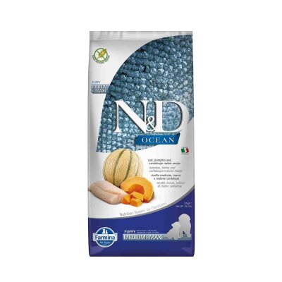 N&D Tahılsız Morina Balıklı Yavru Köpek Maması 12 kg