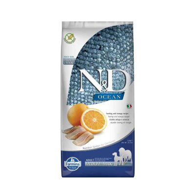 N&D Ocean Tahılsız Ringa Balıklı Büyük Irk Köpek Maması 12 kg