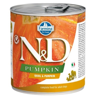 N&D Pumpkin Bıldırcınlı Balkabaklı Yetişkin Köpek Konservesi (285 gr)