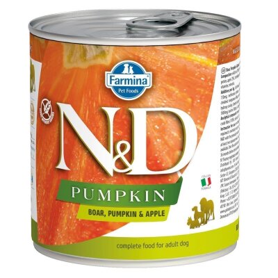 N&D Pumpkin Yaban Domuzlu Elmalı Yetişkin Köpek Konservesi (285 gr)