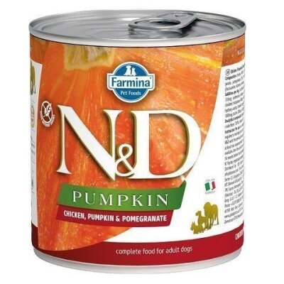 N&D Pumpkin Tahılsız Tavuklu Narlı Yetişkin Köpek Konservesi (285 gr)