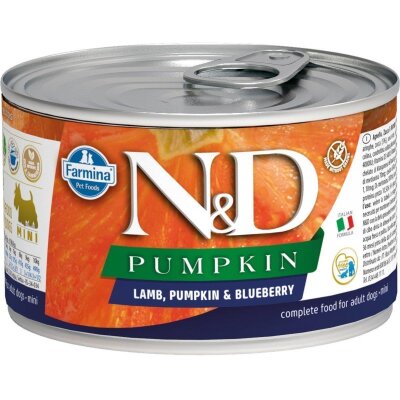 N&D Pumpkin Mini Kuzulu Balkabaklı Yetişkin Köpek Konservesi 140 gr
