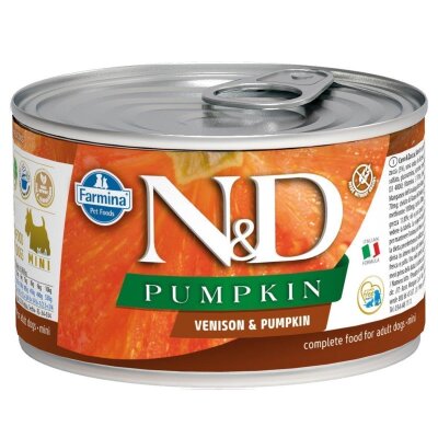 N&D Pumpkin Geyik Etli Balkabaklı Küçük Irk Köpek Konservesi (140 gr)