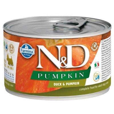N&D Pumpkin Ördekli Balkabaklı Küçük Irk Köpek Konservesi (140 gr)