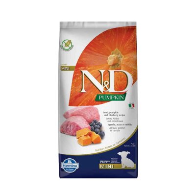 N&D Pumpkin Tahılsız Kuzu-Bal Kabaklı Küçük Irk Yavru Maması 7 kg