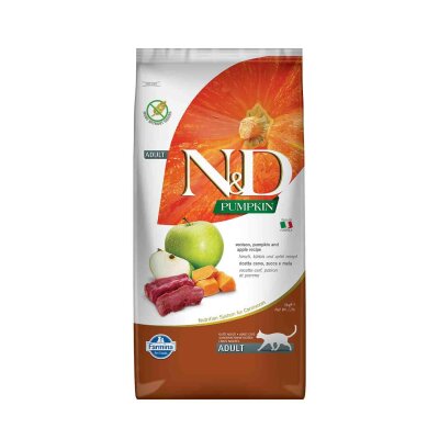 N&D Pumpkin Geyikli Balkabaklı Elmalı Tahılsız Kedi Maması 5 kg
