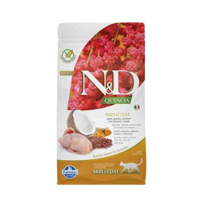 N&D Tüy Bakım Bıldırcınlı Tahılsız Yetişkin Kedi Maması 5 kg