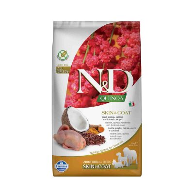 N&D Quinoa Bıldırcınlı Tahılsız Deri & Tüy Köpek Maması (2,5 kg)