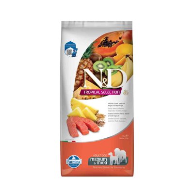 N&D Tropical Somonlu Düşük Tahıllı Orta-Büyük Irk Köpek Maması 10 kg
