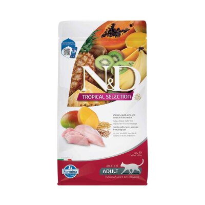 N&D Tropical Düşük Tahıllı Tavuklu Meyveli Yetişkin Kedi Maması 1,5 kg
