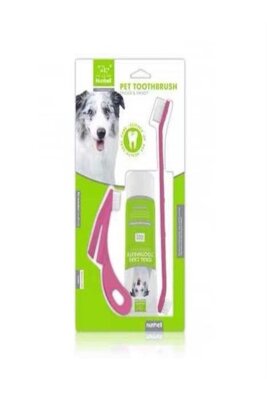 Nunbell 3'lü Köpek Diş Temizleme Seti (Macun, Fırça, Ara Fırça)