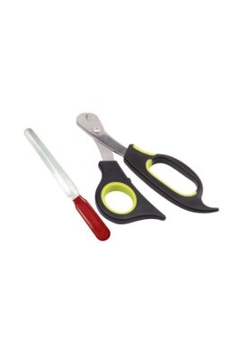 Nunbell Paslanmaz Çelik Kedi Köpek Tırnak Makası ve Törpü Seti 14 cm