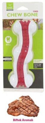 Nunbell Biftek Aromalı Dolgulu Diş Kaşıma Kemik Köpek Oyuncağı S 10 cm