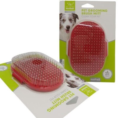 Nunbell Boncuk Uçlu Köpek Tüy Alıcı Masaj ve Yıkama Fırçası (14 cm)