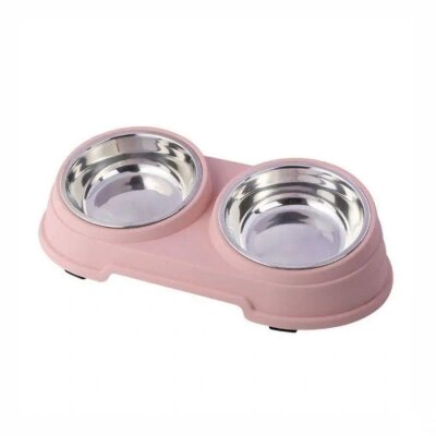 Nunbell Melamin Gövdeli İkili Çelik Mama-Su Kabı 0,4 L