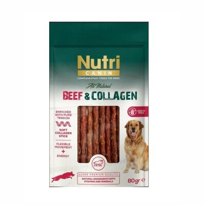 Nutri Canin Kolajenli Biftek Etli Yumuşak Çubuk Köpek Ödülü 80 gr