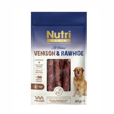 Nutri Canin Geyik Etli Rawhide Sargılı Köpek Ödül Kemiği 80 gr