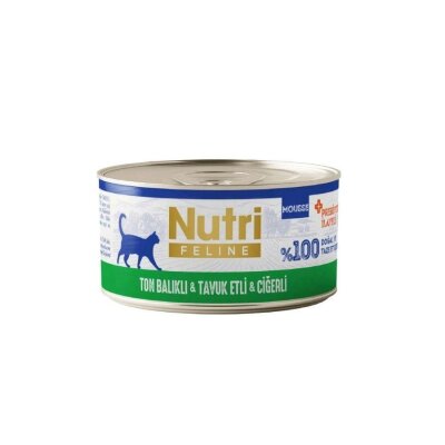 Nutri Feline Mousse Ton-Tavuk-Ciğerli Tahılsız Kedi Konservesi 70 gr