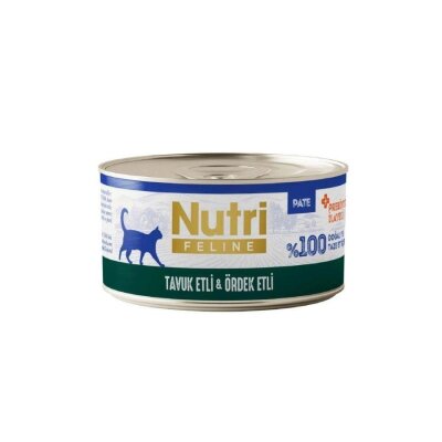 Nutri Feline Tavuk-Ördekli Tahılsız Yetişkin Kedi Konservesi 70 gr