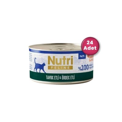Nutri Feline Tavuk Etli Ördekli Tahılsız Kedi Konservesi 70 gr x 24