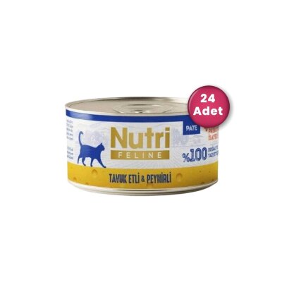 Nutri Feline Tavuk Etli Peynirli Tahılsız Kedi Konservesi 70 gr x 24