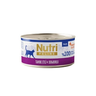 Nutri Feline Tavuk-Somonlu Tahılsız Yetişkin Kedi Konservesi 70 gr