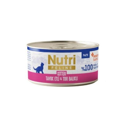 Nutri Feline Tavuk ve Ton Balıklı Tahılsız Yavru Kedi Konservesi 70 gr