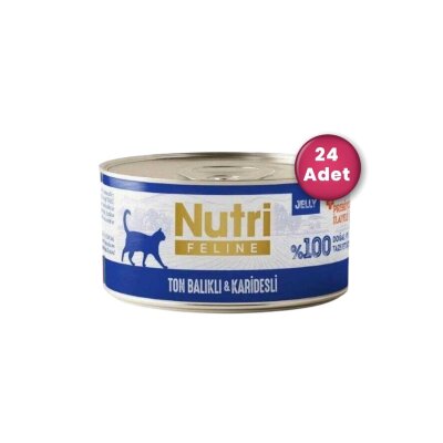 Nutri Feline Ton Balıklı ve Karidesli Tahılsız Konserve 70 gr x 24