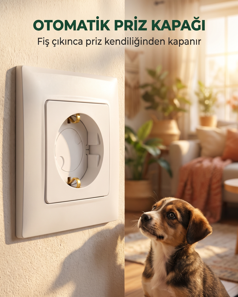 Otomatik Kapanan Priz Kapağı 6'lı
