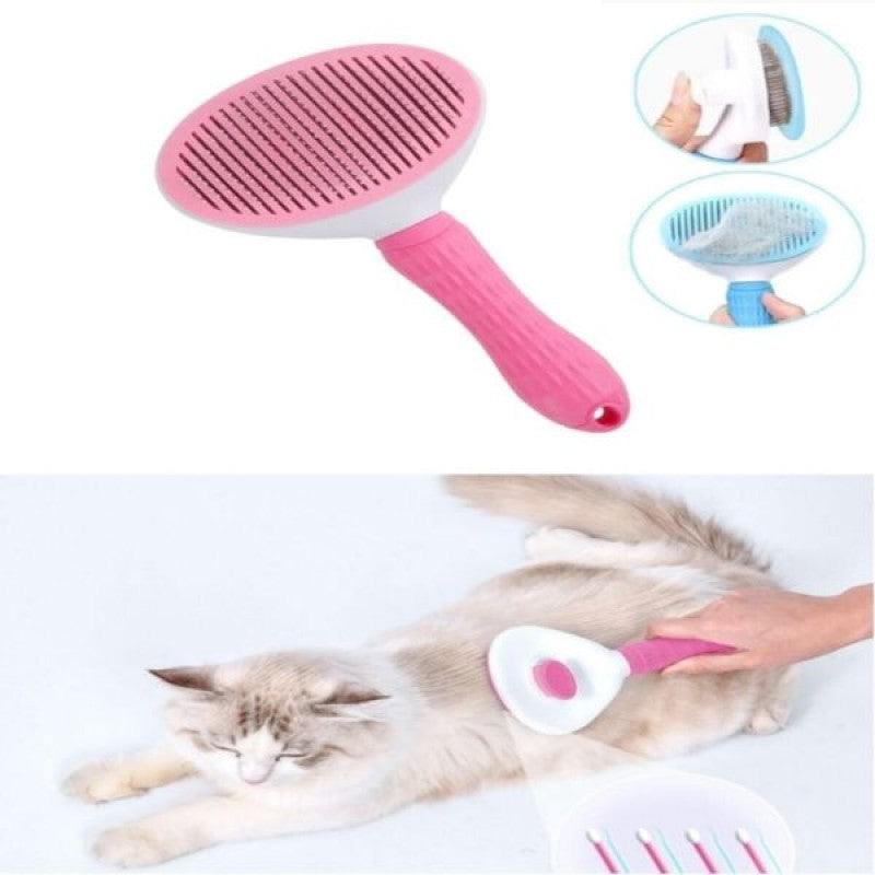 Otomatik Temizlenen Tek Tuşlu Tüy Fırçası (Pembe)
