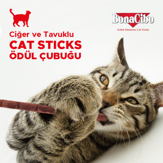 BonaCibo Etli Kedi Ödül Çubuğu 50 gr x 3