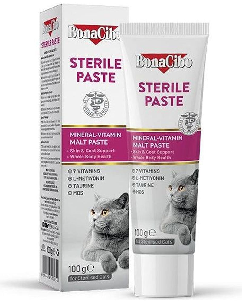 BonaCibo Prebiyotikli Kısırlaştırılmış Kedi Macunu 100 gr