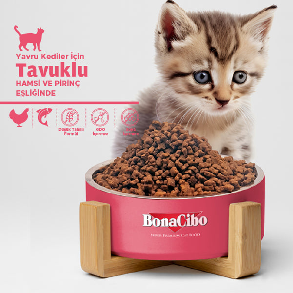 BonaCibo Tavuklu Yavru Kedi Kuru Maması 100 gr x 5