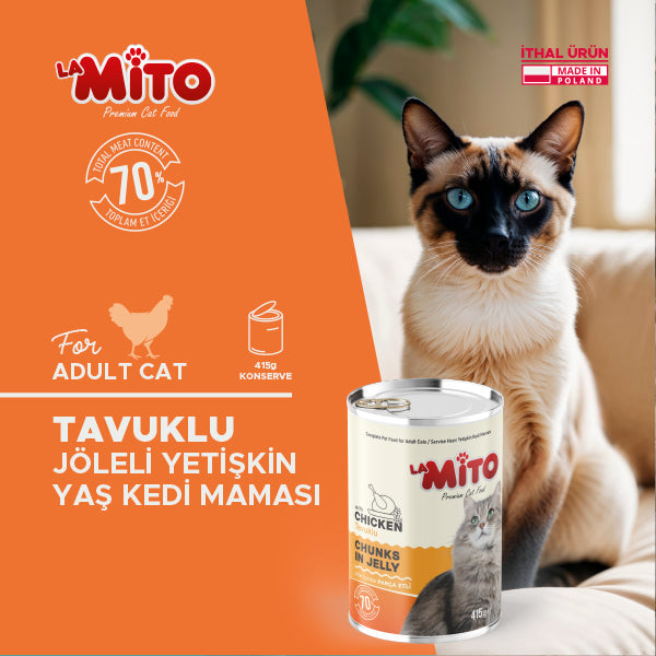 La Mito Jöleli Parça Tavuklu Yetişkin Kedi Yaş Maması 415 gr x 6
