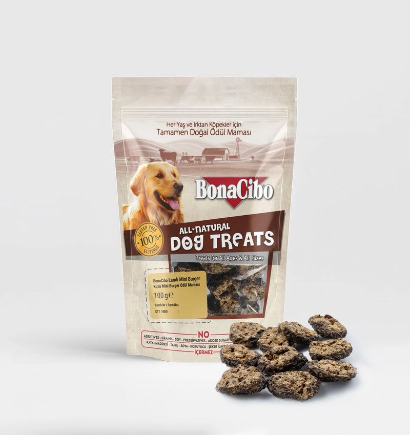 BonaCibo Doğal Kuzu Etli Mini Burger Köpek Ödülü 100 gr
