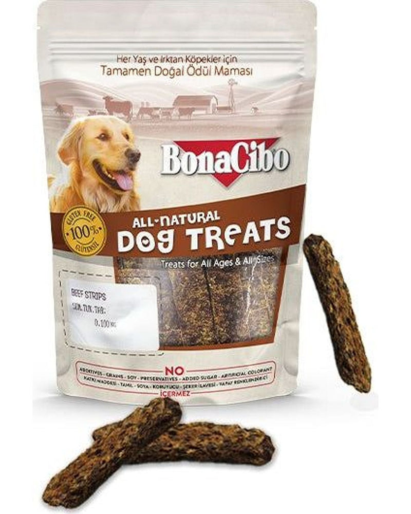 BonaCibo Doğal Dana Eti Şeritleri Köpek Jerky Ödülü 100 gr