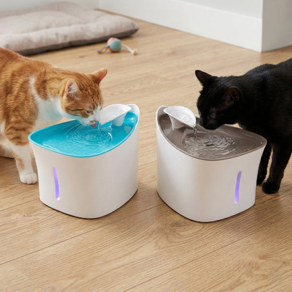 Sessiz Pompalı LED Göstergeli Filtreli Otomatik Kedi Su Pınarı