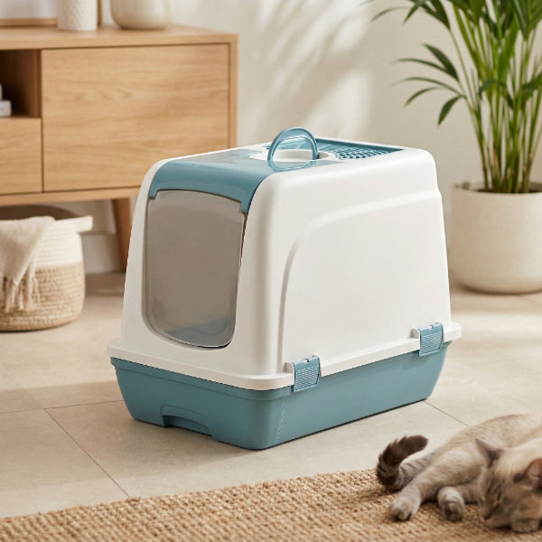 Karbon Filtreli Çekmeceli Kapalı Orta Boy Kedi Tuvaleti