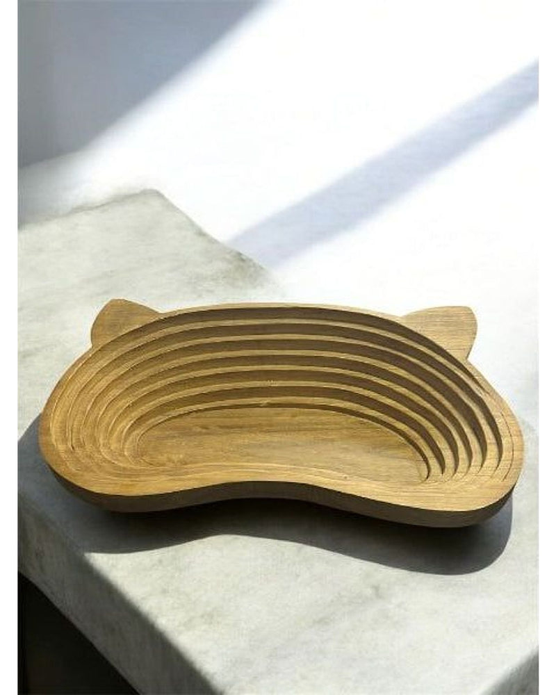 64x37 cm Kulak Motifli Ahşap Evcil Hayvan Yatağı