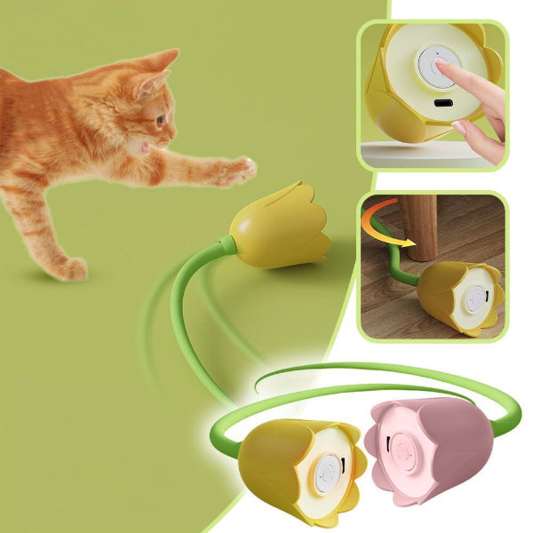 USB Şarjlı Hareketli Çiçek Kedi Oyuncağı